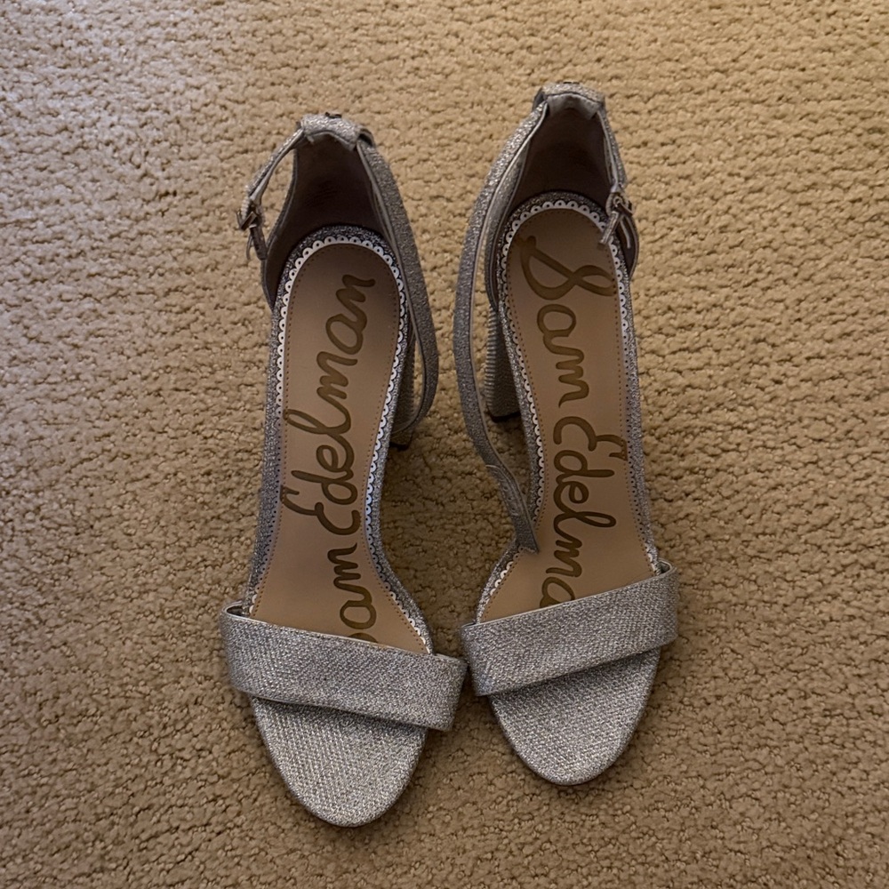 Sam Edelman silver sparkle 4 inch heels size 10.